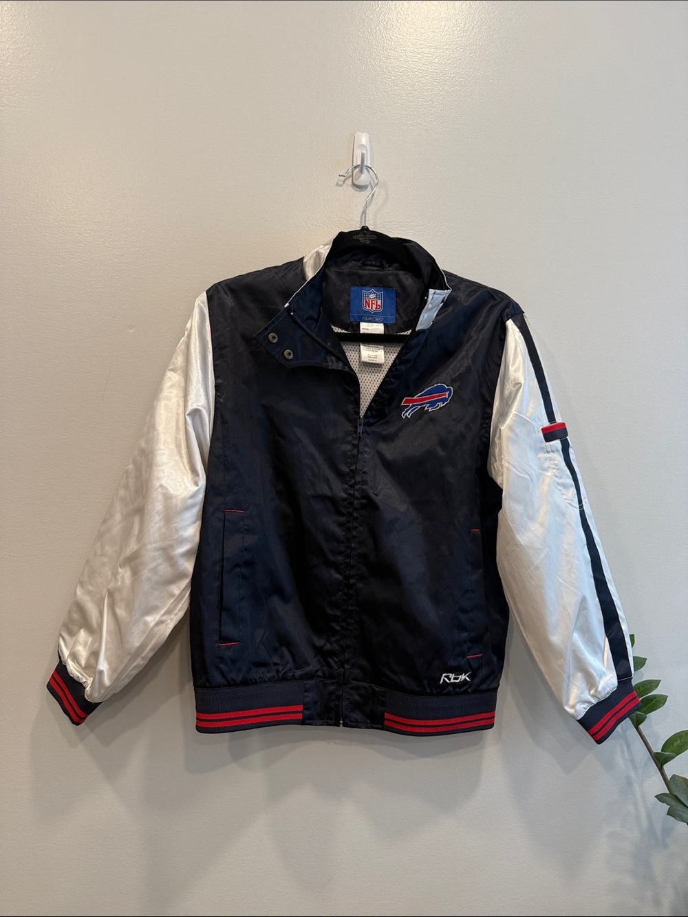 NFL Navy, White & Red Buffalo Bills Satin Jacket